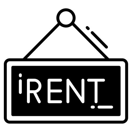 for rent trendy icon, glyph style isolated on white background. Symbol for your web site design, logo, app, UI.のイラスト素材