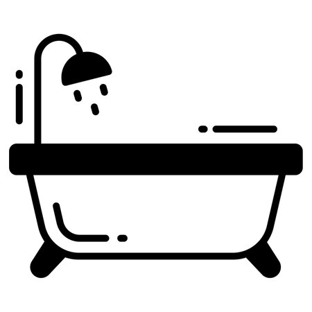 bathtub trendy icon, glyph style isolated on white background. Symbol for your web site design, logo, app, UI.のイラスト素材