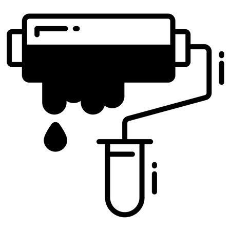 paint roller trendy icon, glyph style isolated on white background. Symbol for your web site design, logo, app, UI.のイラスト素材