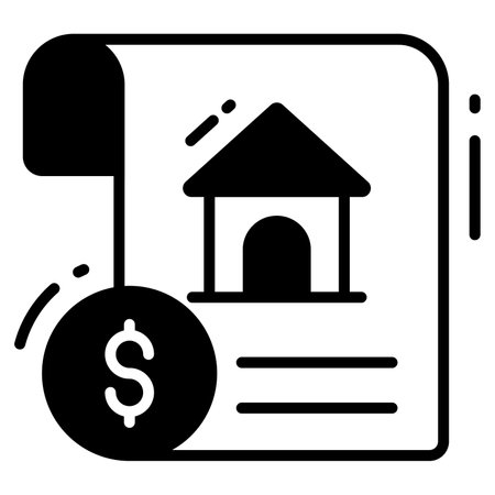 mortgage trendy icon, glyph style isolated on white background. Symbol for your web site design, logo, app, UI.のイラスト素材