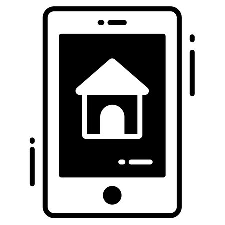 real-estate app  trendy icon, glyph style isolated on white background. Symbol for your web site design, logo, app, UI.のイラスト素材