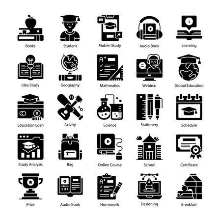Set of flat vector design education, school and university with elements for mobile concepts and web apps. modern style vector illustrationのイラスト素材