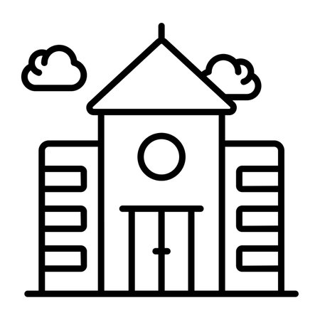 School, university building Modern concepts flat design, Premium quality vector illustration concept. Vector symbol.のイラスト素材