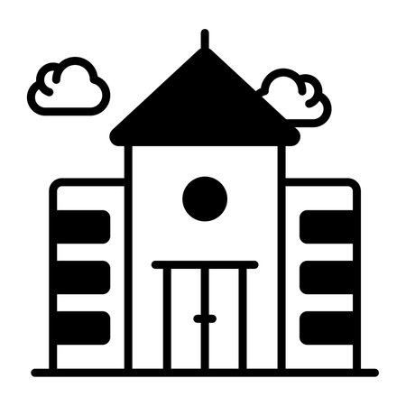 School, university building Modern concepts flat design, Premium quality vector illustration concept. Vector symbol.のイラスト素材