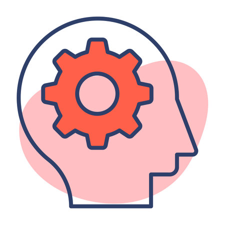 brainstorming flat line  icon modern illustrationのイラスト素材