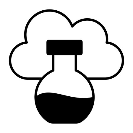 cloud experiment icon modern illustrationのイラスト素材