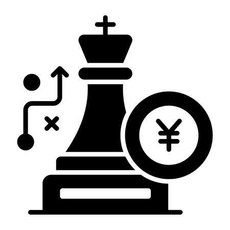 Finance strategy, chess Flat line icon symbol, Premium quality vector illustration concept.のイラスト素材