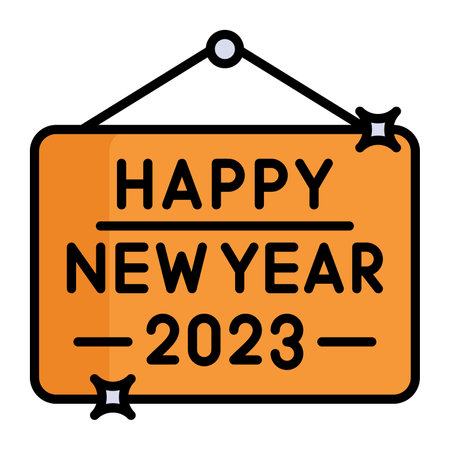 Have a look at perfectly designed Happy new year 2023 board vector iconのイラスト素材