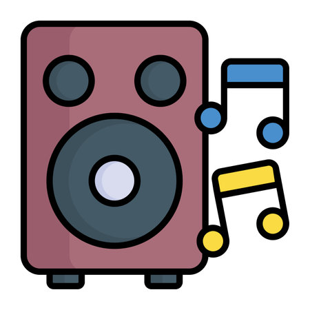 Electronic music sound speaker, woofer in modern styleのイラスト素材