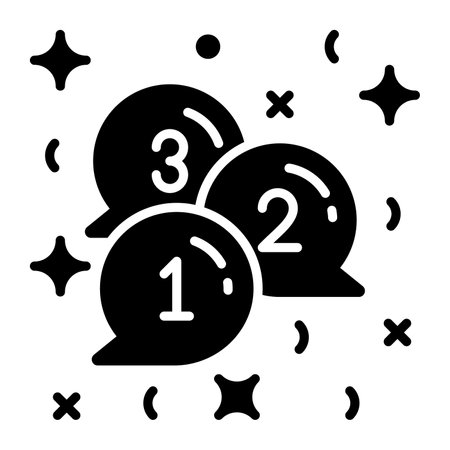 Countdown chat bubbles vector icon, new year countdownのイラスト素材