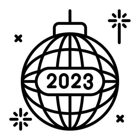 Modern vector icon of disco ball in trendy style
