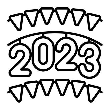 New year garlands, buntings for party decorationのイラスト素材