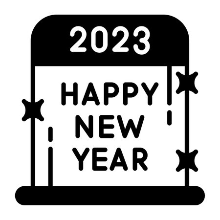 Have a look at Happy new year 2023 sign board vector icon