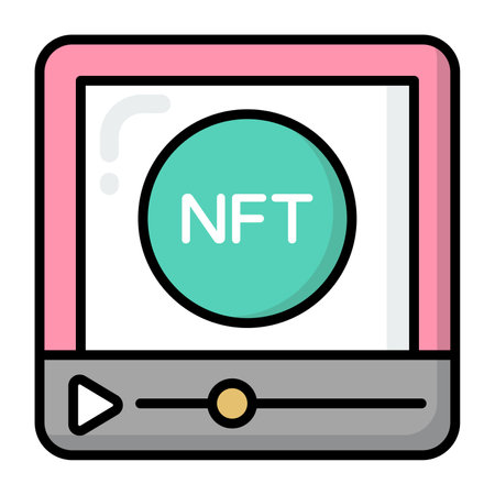 Video icon, Non-fungible token, Digital technology.のイラスト素材