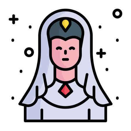 Guanyin vector icon isolated on white backgroundのイラスト素材