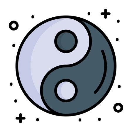 Chinese yin yang vector design in trendy styleのイラスト素材