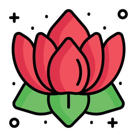 Beautiful vector design of lotus flowerのイラスト素材