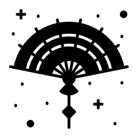 A Chinese hand fan vector design in trendy styleのイラスト素材