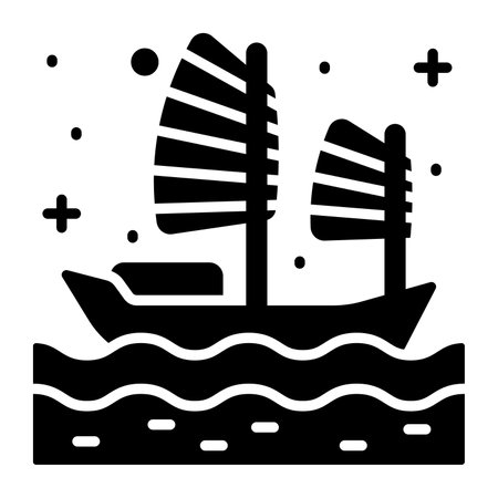 Sailboat vector design icon in modern styleのイラスト素材