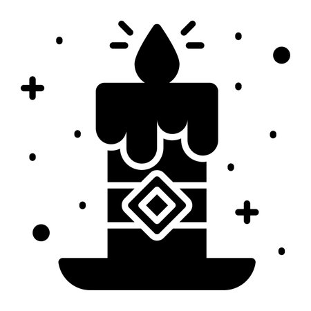 Burning candle beautiful vector design in modern styleのイラスト素材