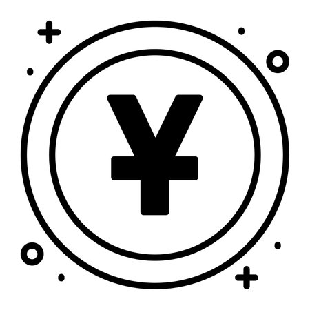Chinese yen coin vector design in modern styleのイラスト素材