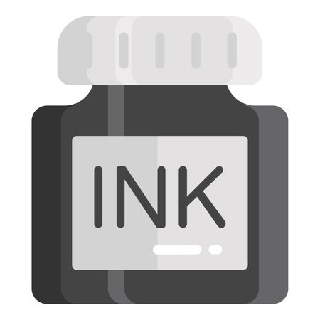 inkpot vector flat icon, school and education iconのイラスト素材