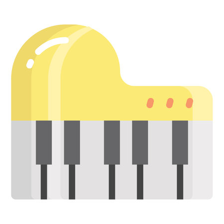 piano vector flat icon, school and education iconのイラスト素材