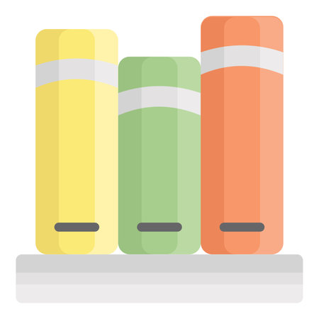 bookshelf vector flat icon, school and education iconのイラスト素材