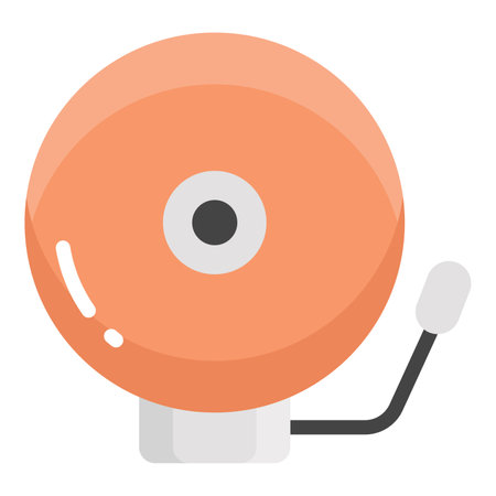 buzzer vector flat icon, school and education iconのイラスト素材