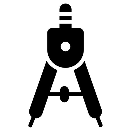 compass vector glyph icon, school and education iconのイラスト素材