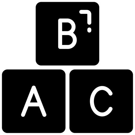 alphabet blocks vector icon, school and education iconのイラスト素材