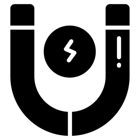 magnet vector glyph icon, school and education iconのイラスト素材