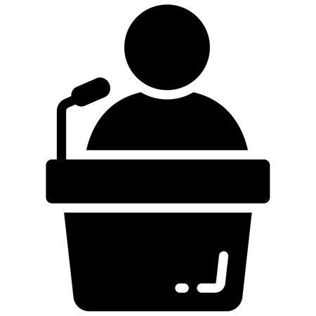 lecture vector glyph icon, school and education iconのイラスト素材