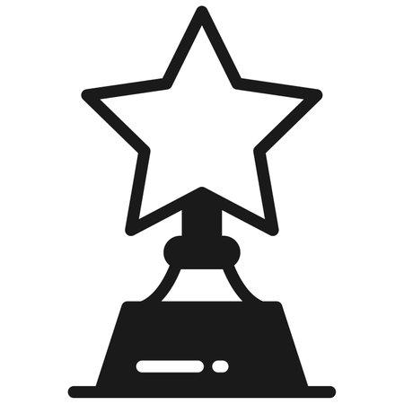star trophy vector glyph icon, school and education iconのイラスト素材