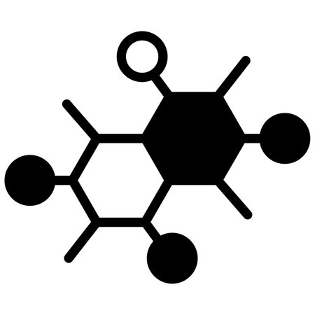 molecular vector glyph icon, school and education iconのイラスト素材