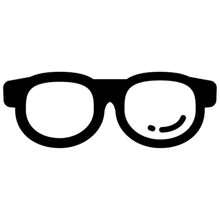 glasses vector glyph icon, school and education iconのイラスト素材