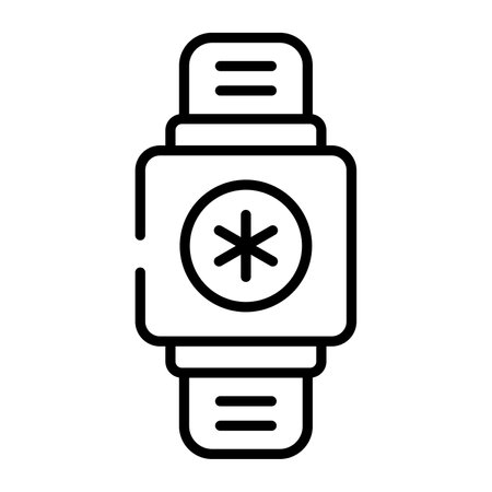 Medical sign on a smartwatch depicting fitness tracker, easy to use iconのイラスト素材