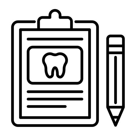 Clipboard inside tooth with pencil concept of dental report, healthcare and checkupのイラスト素材