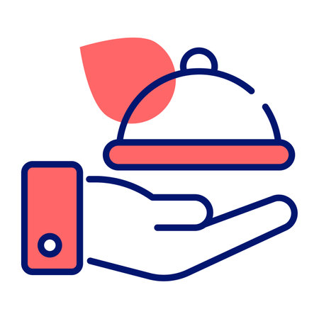 A hand holding food tray concept of food serviceのイラスト素材