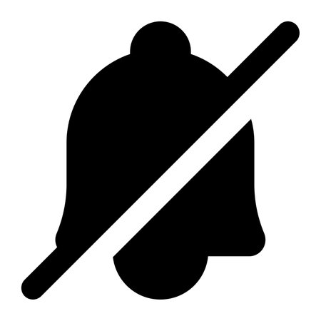 Well design vector icon of notification turn off in solid styleのイラスト素材