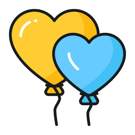 Premium vector of heart balloon in modern style, easy to useのイラスト素材