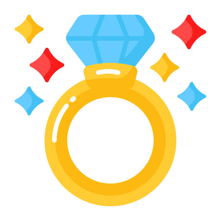 Check this amazing wedding proposal jewelry, an icon of engagement ringのイラスト素材
