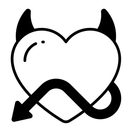 An icon of devil heart in modern and trendy style, heart with hornsのイラスト素材