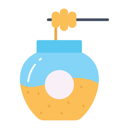 A beautiful honey jar icon on white backgroundのイラスト素材