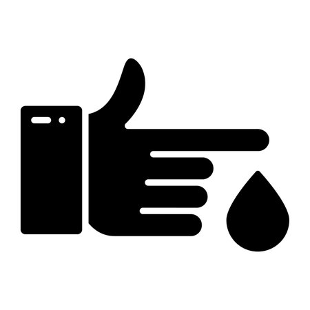 Hand and drop icon with blood donateのイラスト素材