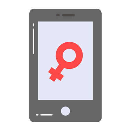 Female symbol inside mobile, vector design of women appのイラスト素材