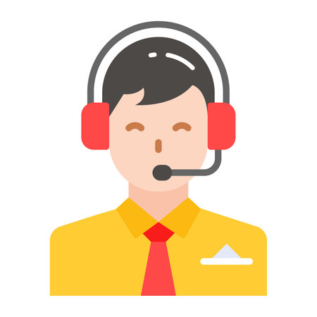 Customer service and customer representative vector icon in editable styleのイラスト素材