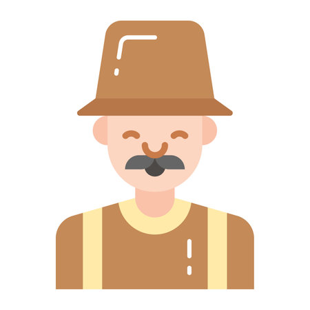 Farmer vector design in modern style isolated on white backgroundのイラスト素材