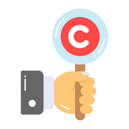 Hand holding copyright banner vector design of copyrightのイラスト素材
