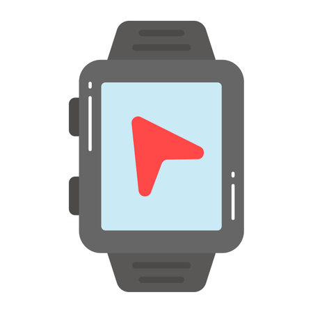 Navigation pin inside watch showing vector of smartwatchのイラスト素材